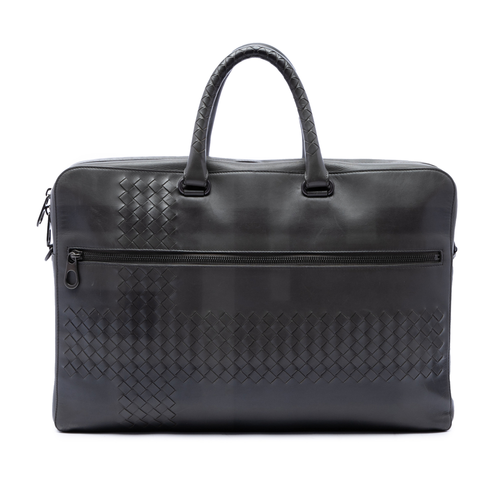 Pre-Loved Bottega Veneta Intrecciato Trimmed Nappa Business Bag